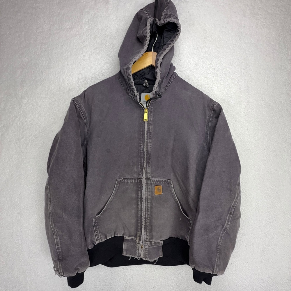 Carhartt Active Jacket Nylon Lined Mens Medium J247 PTB Petrol‎ Blue Thrashed